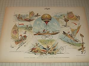 Seller image for 1896 Judge Lithograph of "Judge's Patent Balloon and Canoe Bicycle-Attachment (Bicycle Humor) for sale by rareviewbooks