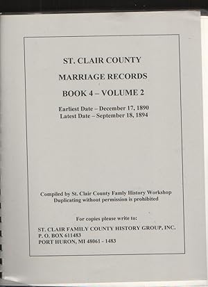 Seller image for St. Clair County Marriage Records, Book 4 - Volume 2 for sale by Elder's Bookstore