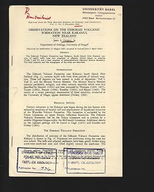 Seller image for Observations on the Deborah volcanic formation near Kakanui, New Zealand. Reprinted from the New Zealand Journal of Geology and Geophysics, Vol. 11, No. 5, December 1968. for sale by Antiquariat Bookfarm