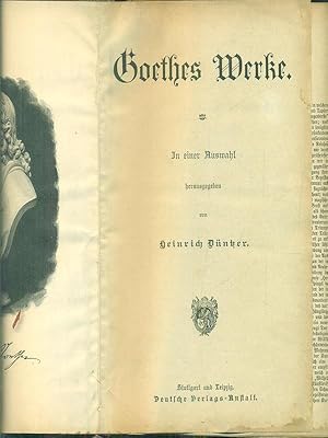 Imagen del vendedor de Goethes Werke. In einer Auswahl a la venta por Librodifaccia