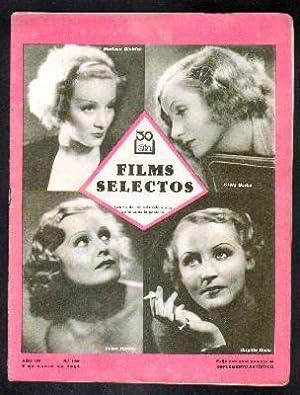 REVISTA FILMS SELECTOS. AÑO IV. Nº 169. 6 DE ENERO DE 1934. (SUPLEMENTO ARTISTICO).