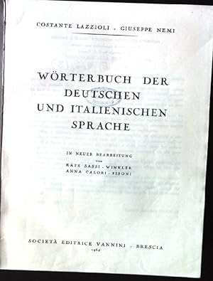 Bild des Verkufers fr Wrterbuch der Deutschen und Italienischen Sprache zum Verkauf von books4less (Versandantiquariat Petra Gros GmbH & Co. KG)