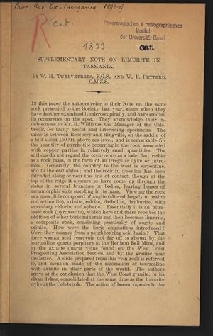Supplementrary Note on Limurite in Tasmania. Proc. Roy. Soc. Tasmania, 1898-9.