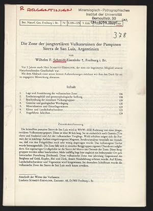 Seller image for Die Zone der jungtertiren Vulkanruinen der Pampinen Sierra de San Luis, Argentinien. Ber. Naturf. Ges. Freiburg i. Br. 74, S. 105-125, Freiburg 1984. for sale by Antiquariat Bookfarm