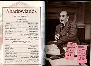 Seller image for Shadowlands: Souvenir Theatre Programme Performed at The Queens Theatre, Shaftesbury Avenue, London + Two Tickets for sale by Little Stour Books PBFA Member
