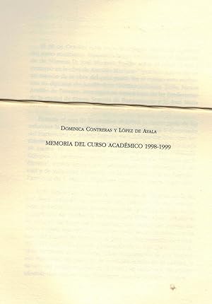 Imagen del vendedor de MEMORIA DEL CURSO ACADMICO 1998-1999. a la venta por Librera Torren de Rueda