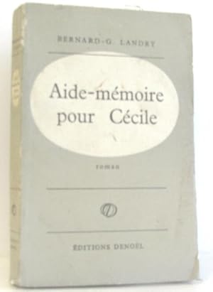 Bild des Verkufers fr Aide-mmoire pour ccile zum Verkauf von crealivres