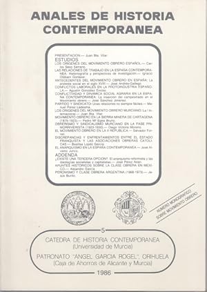 Imagen del vendedor de ANALES DE HISTORIA CONTEMPORANEA. 5. 1986 a la venta por Librera Vobiscum