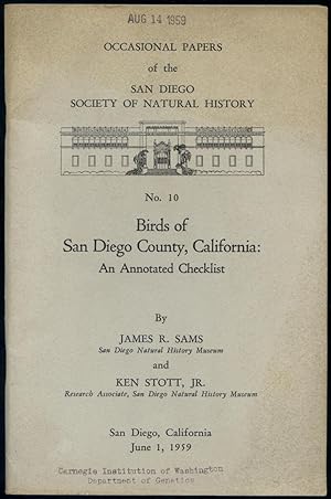 Immagine del venditore per Birds of San Diego County, California: An Annotated Checklist venduto da Between the Covers-Rare Books, Inc. ABAA
