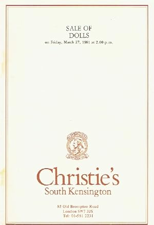 Christies March 1981 Sale of Dolls