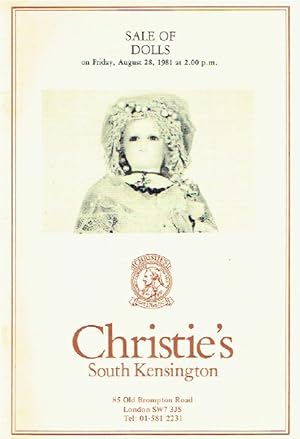 Christies August 1981 Sale of Dolls