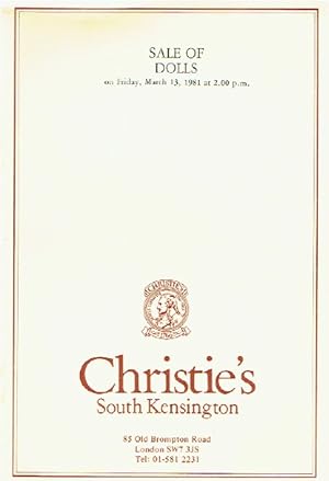 Christies March 1981 Sale of Dolls