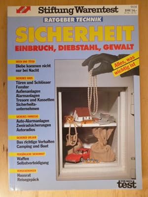 Seller image for Stiftung Warentest. Ratgeber Technik. Sicherheit. Einbruch, Diebstahl, Gewalt. for sale by Versandantiquariat Harald Gross