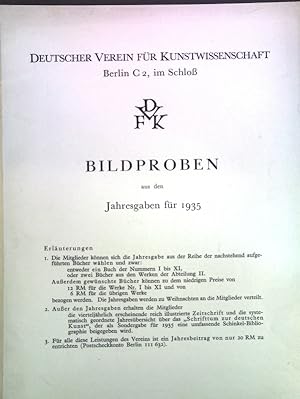 Seller image for Bildproben aus den Jahresgaben fr 1935; for sale by books4less (Versandantiquariat Petra Gros GmbH & Co. KG)