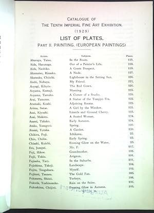 Catalogue of the Ninth Imperial Fine Art Exhibition (1929); Part II Painting (European Paintings);