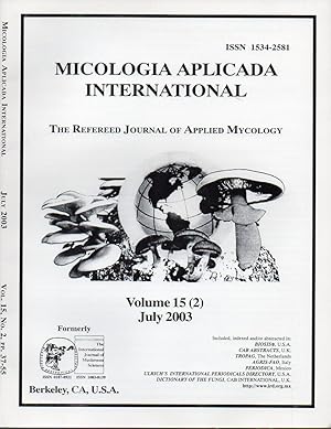 Imagen del vendedor de Micologia Aplicada International Volume 15 (2) 2003 a la venta por Clivia Mueller
