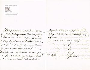 Immagine del venditore per Johann Paul Freiherr von Falkenstein. Eigenhndig geschriebener und signierter Brief Dresden 1865 venduto da historicArt Antiquariat & Kunsthandlung