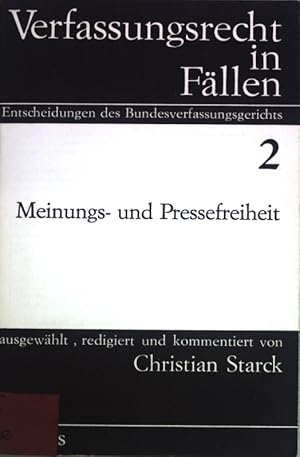 Bild des Verkufers fr Meinungs- und Pressefreiheit; Verfassungsrecht in Fllen, Heft 2; zum Verkauf von books4less (Versandantiquariat Petra Gros GmbH & Co. KG)