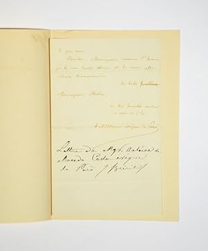 Bild des Verkufers fr Eigenh. Brief m. Unterschrift. zum Verkauf von Versandantiquariat Wolfgang Friebes