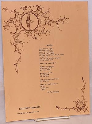 Seller image for Wonders [broadside poem] for sale by Bolerium Books Inc.
