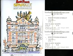 Imagen del vendedor de Monty Python's Spamalot: A New Musical Lovingly Ripped Off from the Motion Picture Monty Python and the Holy Grail: Souvenir Theatre Programme Performed at The Palace Theatre, Shaftesbury Avenue, London + Stalls Tickets a la venta por Little Stour Books PBFA Member