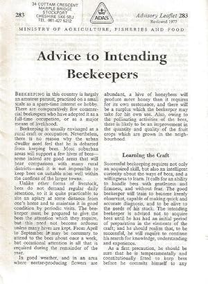 Advice to Intending Beekeepers. Advisory Leaflet No. 283.