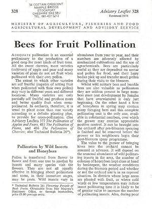 Bees for Fruit Pollination. Advisory Leaflet No. 328.