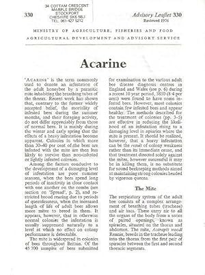 Acarine. Advisory Leaflet No. 330.