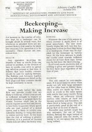 Beekeeping - Making Increase. Advisory Leaflet No. 574.