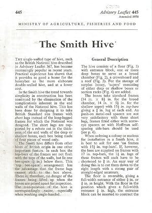 The Smith Hive. Advisory Leaflet 445.