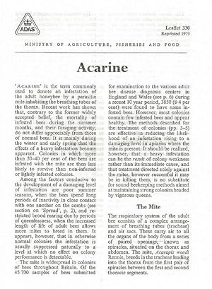 Acarine. Leaflet 330.