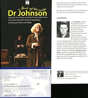 Immagine del venditore per A Dish of Tea with Dr Johnson: Souvenir Theatre Complete Text Play Performed at Arts Theatre, Great Newport Street, London + Ticket venduto da Little Stour Books PBFA Member