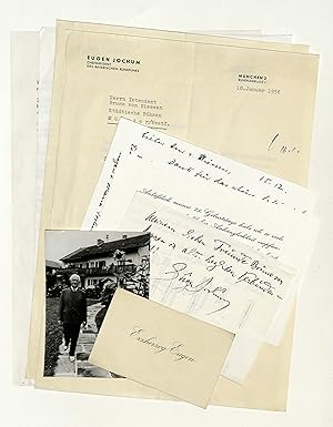 Imagen del vendedor de 3 masch. Briefe mit eigenh. U. sowie eigenh. Schriftstck mit U. a la venta por Eberhard Kstler Autographen&Bcher oHG