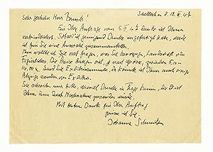 Seller image for Eigenh. Brief mit U. for sale by Eberhard Kstler Autographen&Bcher oHG