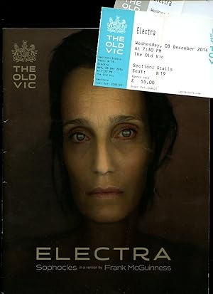 Imagen del vendedor de Sophocles' Electra: Souvenir Theatre Programme Performed at The Old Vic, London + Stalls Tickets a la venta por Little Stour Books PBFA Member