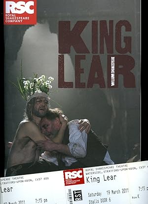 Seller image for King Lear: Souvenir Theatre Programme Performed at Royal Shakespeare Theatre Stratford-upon-Avon by Royal Shakespeare Company + Stalls Tickets for sale by Little Stour Books PBFA Member