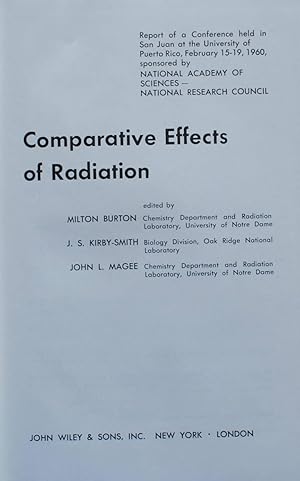 Bild des Verkufers fr Comparative effects of radiation zum Verkauf von Aberbroc