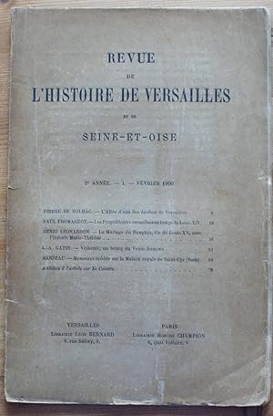 Image du vendeur pour Revue de l'histoire de Versailles et de Seine-et-Oise - 2e anne - I. Fvrier 1900 mis en vente par Aberbroc