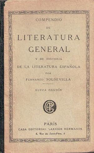 Seller image for Compendio de literatura general y de historia de la literatura espaola (Nueva Edicin) for sale by Librera Dilogo