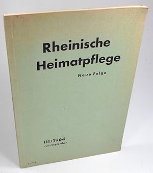 Bild des Verkufers fr Rheinische Heimatpflege. Neue Folge. III/1964, Juli-September. Themen u.a.: Wandlungen in der Vogelwelt des Rheinlandes - Vogelkundliche Beobachtungen im Elmpter Bruch - Gedanken zur Behandlung und Gestaltung von Baggerlschern - Vogelschutz an der Wupper - Wandlungen in der Pflanzenwelt des Rheinlandes - Sind Bume nur mehr geduldete Gste unserer Landschaft? Die Gefahren der Bodenerosion u.a. zum Verkauf von Brbel Hoffmann