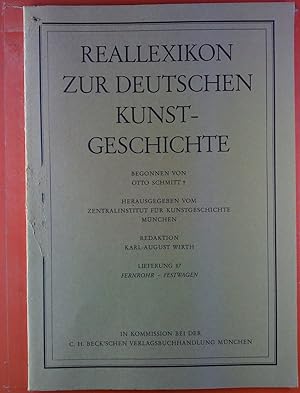 Seller image for Reallexikon zur deutschen Kunstgeschichte. Lieferung 87: Fernrohr - Festwagen. for sale by biblion2