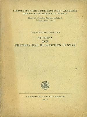 Imagen del vendedor de Studien zur theorie der russischen syntax a la venta por Librodifaccia