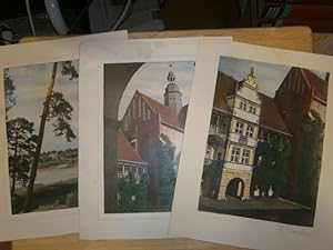 Bild des Verkufers fr Dargun, 3 historische kolorierte Fotografien. Zwei vom Schlohof, eines signiert "K. Sander". zum Verkauf von NORDDEUTSCHES ANTIQUARIAT