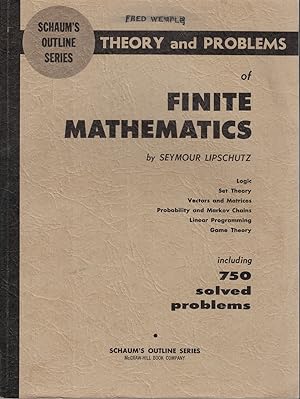 Immagine del venditore per Finite Mathematics Theory and Problems venduto da Ye Old Bookworm