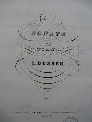 Seller image for DUSSEK J. L. Sonate Piano ca1840 for sale by partitions-anciennes