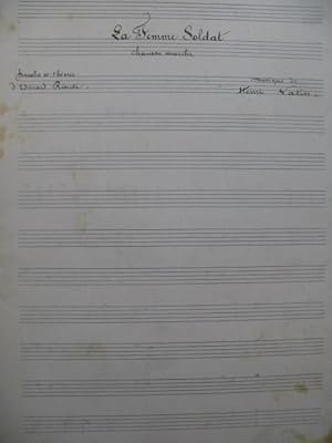 VATIN Henri La Femme Soldat Manuscrit Chant Piano 1908