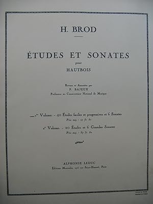 BROD H. 40 Etudes et 6 Sonates Hautbois 1951