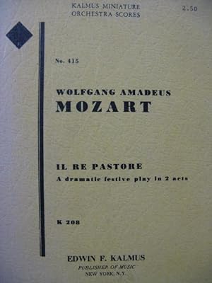 MOZART W. A. Il Re Pastore Opéra Orchestre