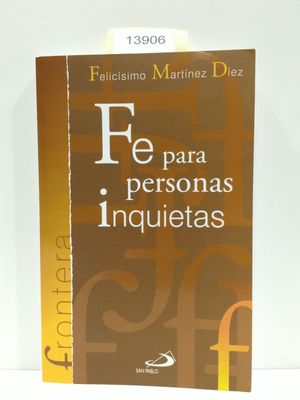 Seller image for F PARA PERSONAS INQUIETAS for sale by Librera Circus