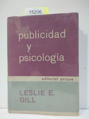 Seller image for PUBLICIDAD Y PSICOLOGA for sale by Librera Circus